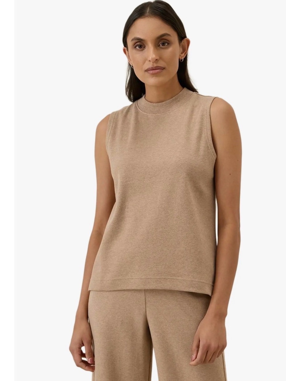 Pact 100% Organic Cotton Airplane Mock Neck Shell Deep Taupe XXL